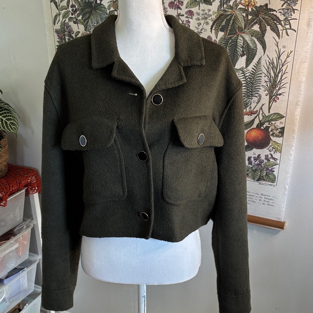House of Harlow 1960 Dark Olive Utility Jacket Medium